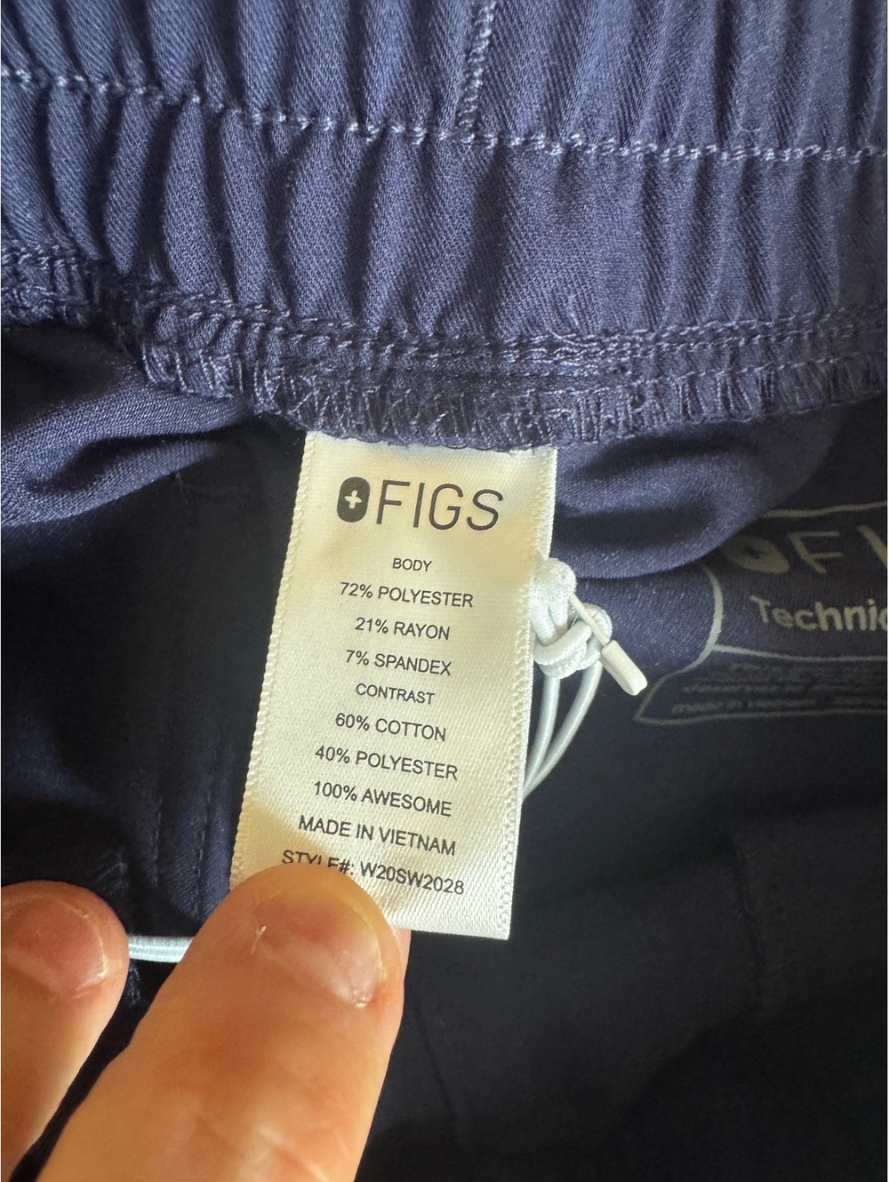 FIGS Womens XXS Zamora High Waisted Jogger Scrub Pants Navy Blue NWT - Picture 5 of 5